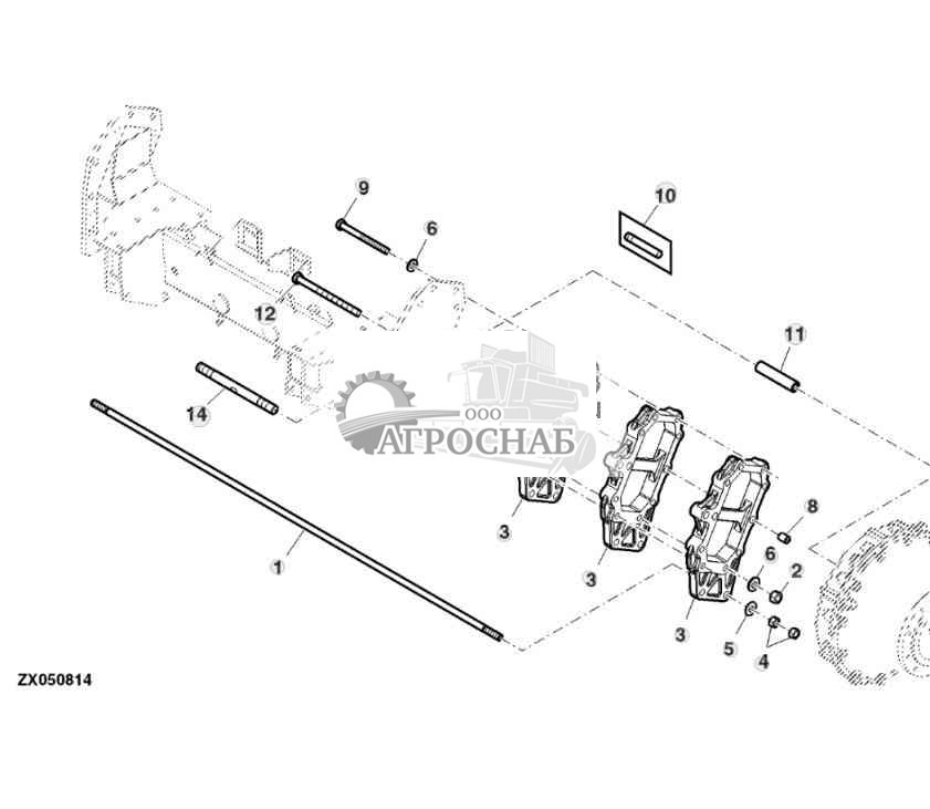 Распорная втулка, передний мост, сдвоенные шины (для Северной Америки) 